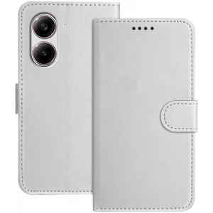 Phonesta Smooth Skin Book Wallet Case hoesje voor Xiaomi Poco X7 Pro - Zilver