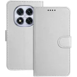 Phonesta Smooth Skin Book Wallet Case hoesje voor Xiaomi Redmi Note 14 Pro 4G - Zilver
