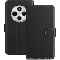 Phonesta Smooth Skin Book Wallet Case hoesje voor Xiaomi Redmi 14C / Xiaomi Poco C75 - Zwart