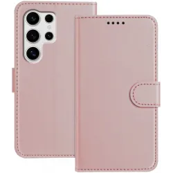 Phonesta Smooth Skin Book Wallet Case hoesje voor Samsung Galaxy S25 Ultra - Roségoud