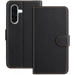 Phonesta Smooth Skin Book Wallet Case hoesje voor Samsung Galaxy A36/A56 - Zwart