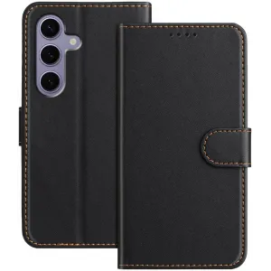 Phonesta Smooth Skin Book Wallet Case hoesje voor Samsung Galaxy S25/S24 - Zwart