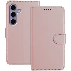 Phonesta Smooth Skin Book Wallet Case hoesje voor Samsung Galaxy S24 FE - Roségoud