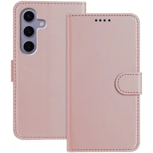 Phonesta Smooth Skin Book Wallet Case hoesje voor Samsung Galaxy S24 FE - Roségoud
