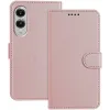 Phonesta Smooth Skin Book Wallet Case hoesje voor Samsung Galaxy S25 Edge - Roségoud