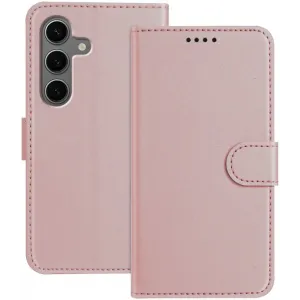 Phonesta Smooth Skin Book Wallet Case hoesje voor Samsung Galaxy S25 Plus/S24 Plus - Roségoud