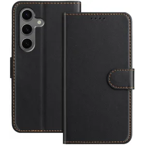 Phonesta Smooth Skin Book Wallet Case hoesje voor Samsung Galaxy S25 Plus/S24 Plus - Zwart