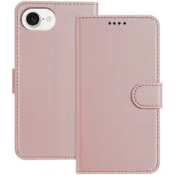 Phonesta Smooth Skin Book Wallet Case hoesje voor Apple iPhone 17e/16e - Roségoud