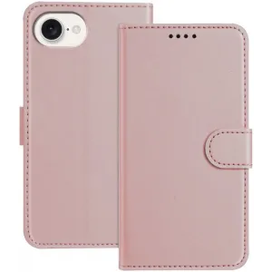 Phonesta Smooth Skin Book Wallet Case hoesje voor Apple iPhone 17e/16e - Roségoud