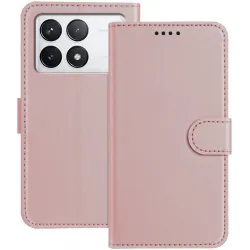 Phonesta Smooth Skin Book Wallet Case hoesje voor Xiaomi 14T - Roségoud