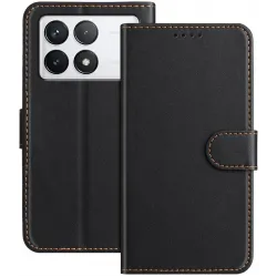 Phonesta Smooth Skin Book Wallet Case hoesje voor Xiaomi 14T - Zwart