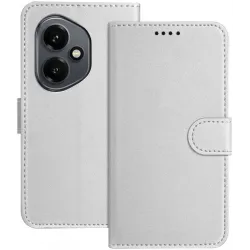 Phonesta Smooth Skin Book Wallet Case hoesje voor HONOR 400 - Zilver