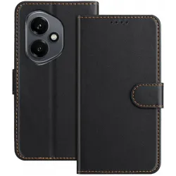 Phonesta Smooth Skin Book Wallet Case hoesje voor HONOR 400 - Zwart