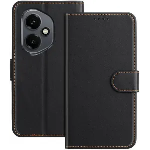 Phonesta Smooth Skin Book Wallet Case hoesje voor HONOR 400 - Zwart