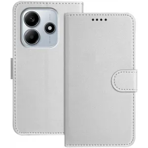 Phonesta Smooth Skin Book Wallet Case hoesje voor Xiaomi Redmi Note 14 4G 164.8mm - Zilver