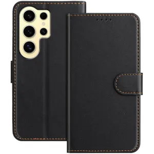 Phonesta Smooth Skin Book Wallet Case hoesje voor Samsung Galaxy S24 Ultra - Zwart