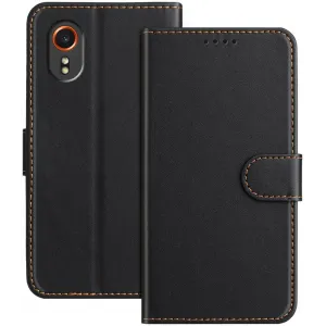 Phonesta Smooth Skin Book Wallet Case hoesje voor Samsung Galaxy Xcover 7 - Zwart