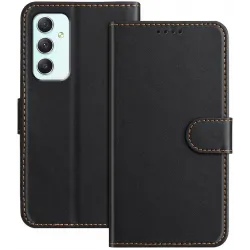 Phonesta Smooth Skin Book Wallet Case hoesje voor Samsung Galaxy A35 - Zwart