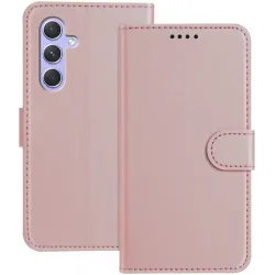 Phonesta Smooth Skin Book Wallet Case hoesje voor Samsung Galaxy A55 - Roségoud
