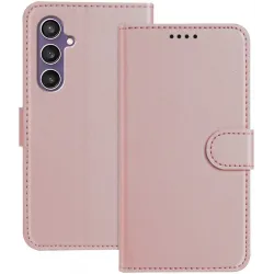 Phonesta Smooth Skin Book Wallet Case hoesje voor Samsung Galaxy S23 FE - Roségoud