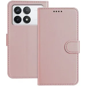 Phonesta Smooth Skin Book Wallet Case hoesje voor Xiaomi 14T Pro - Roségoud