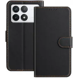 Phonesta Smooth Skin Book Wallet Case hoesje voor Xiaomi 14T Pro - Zwart