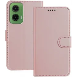 Phonesta Smooth Skin Book Wallet Case hoesje voor Motorola Moto G35 - Roségoud