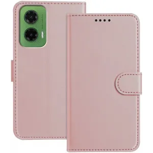 Phonesta Smooth Skin Book Wallet Case hoesje voor Motorola Moto G35 - Roségoud