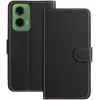 Phonesta Smooth Skin Book Wallet Case hoesje voor Motorola Moto G35 - Zwart