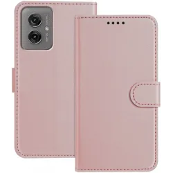 Phonesta Smooth Skin Book Wallet Case hoesje voor Motorola Moto G55 - Roségoud