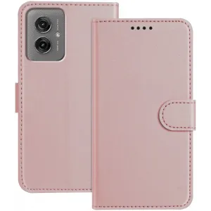Phonesta Smooth Skin Book Wallet Case hoesje voor Motorola Moto G55 - Roségoud