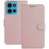 Phonesta Smooth Skin Book Wallet Case hoesje voor Motorola Moto G75 - Roségoud