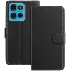 Phonesta Smooth Skin Book Wallet Case hoesje voor Motorola Moto G75 - Zwart