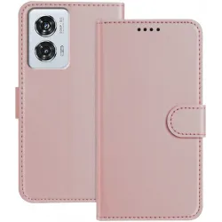Phonesta Smooth Skin Book Wallet Case hoesje voor Motorola Moto G85/Edge 50 Fusion - Roségoud