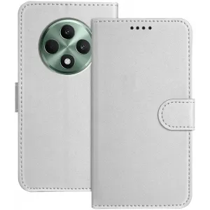 Phonesta Smooth Skin Book Wallet Case hoesje voor Oppo Reno12 F/Reno12 FS - Zilver