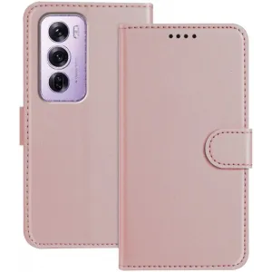 Phonesta Smooth Skin Book Wallet Case hoesje voor Oppo Reno12 Pro - Roségoud