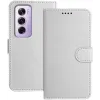 Phonesta Smooth Skin Book Wallet Case hoesje voor Oppo Reno12 Pro - Zilver