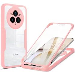 Phonesta Slim Protect 360 hoesje met Screenprotector voor Realme 14 Pro - Roze