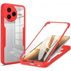 Phonesta Slim Protect 360 hoesje met Screenprotector voor Xiaomi Poco F7 Pro - Rood