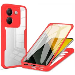 Phonesta Slim Protect 360 hoesje met Screenprotector voor Xiaomi Poco M7 Pro - Rood
