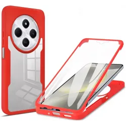 Phonesta Slim Protect 360 hoesje met Screenprotector voor Xiaomi Redmi 14C / Xiaomi Poco C75 - Rood