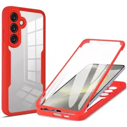 Phonesta Slim Protect 360 hoesje met Screenprotector voor Samsung Galaxy A15 4G/5G - Rood