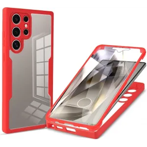 Phonesta Slim Protect 360 hoesje met Screenprotector voor Samsung Galaxy S24 Ultra - Rood