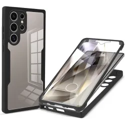 Phonesta Slim Protect 360 hoesje met Screenprotector voor Samsung Galaxy S24 Ultra - Zwart