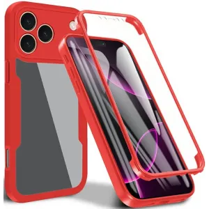 Phonesta Slim Protect 360 hoesje met Screenprotector voor Apple iPhone 17 Pro Max - Rood