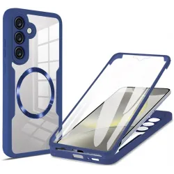 Phonesta Slim Protect 360 hoesje met Screenprotector en MagSafe voor Samsung Galaxy S25 Plus/S24 Plus - Blauw