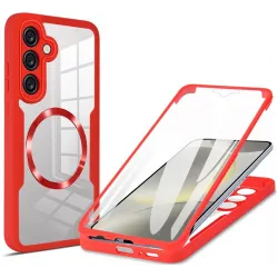 Phonesta Slim Protect 360 hoesje met Screenprotector en MagSafe voor Samsung Galaxy S25 Plus/S24 Plus - Rood