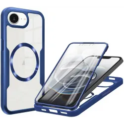 Phonesta Slim Protect 360 hoesje met Screenprotector en MagSafe voor Apple iPhone 17e/16e - Blauw