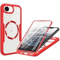 Phonesta Slim Protect 360 hoesje met Screenprotector en MagSafe voor Apple iPhone 17e/16e - Rood
