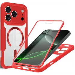 Phonesta Slim Protect 360 hoesje met Screenprotector en MagSafe voor Apple iPhone 17 Pro Max - Rood